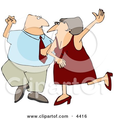 Man and Woman, Husband and Wife Dancing Together On a Dance Floor Clipart by djart