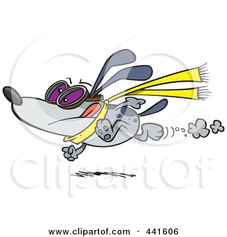 Royalty-Free (RF) Clip Art Illustration of a Cartoon Race Dog Running By by toonaday