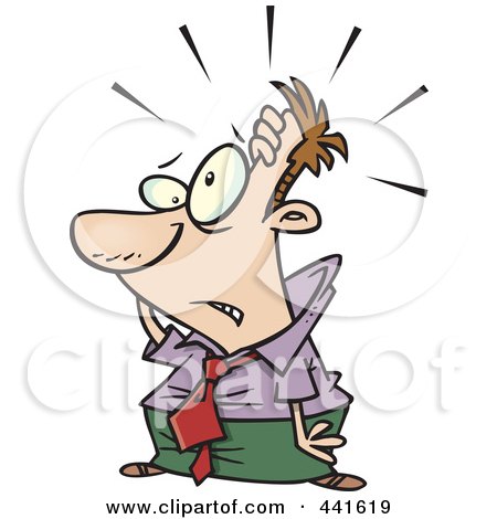 Royalty-Free (RF) Clip Art Illustration of a Cartoon Businessman Slapping His Forehead by toonaday