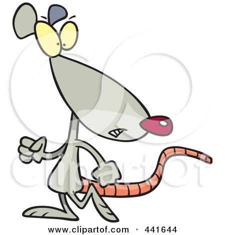 Royalty-Free (RF) Clip Art Illustration of a Cartoon Rat Looking Back by toonaday