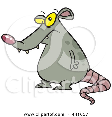 Royalty-Free (RF) Clip Art Illustration of a Cartoon Fat Rat by toonaday