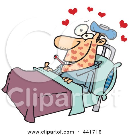 Royalty-Free (RF) Clip Art Illustration of a Cartoon Man With Love Sickness by toonaday
