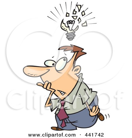 Royalty-Free (RF) Clip Art Illustration of a Cartoon Businessman With A Lousy Idea by toonaday