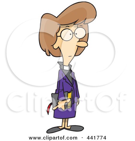Royalty-Free (RF) Clip Art Illustration of a Cartoon Female Minister by toonaday