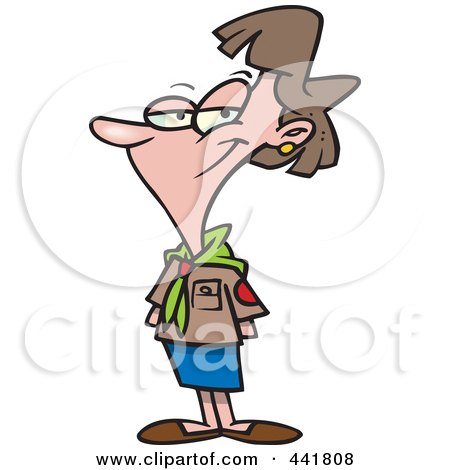 Royalty-Free (RF) Clip Art Illustration of a Cartoon Female Scout Leader by toonaday