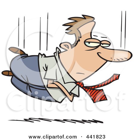 Royalty-Free (RF) Clip Art Illustration of a Cartoon Businessman Falling by toonaday