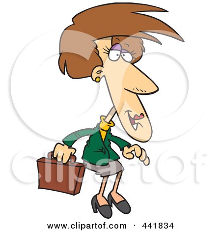 Royalty-Free (RF) Clip Art Illustration of a Cartoon Female Executive With A Briefcase by toonaday