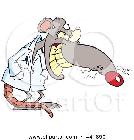 Royalty-Free (RF) Clip Art Illustration of a Cartoon Grinning Lab Rat by toonaday