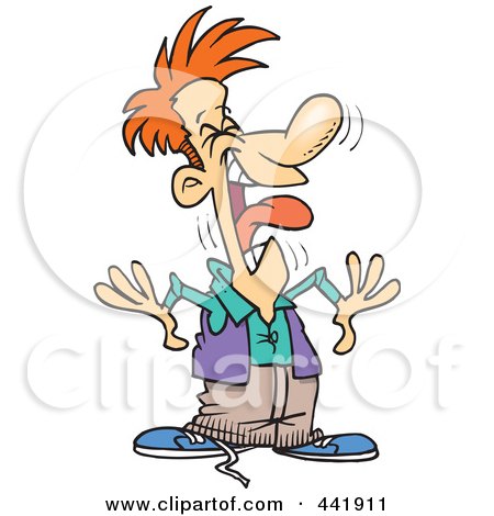 Royalty-Free (RF) Clip Art Illustration of a Cartoon Man Laughing by toonaday