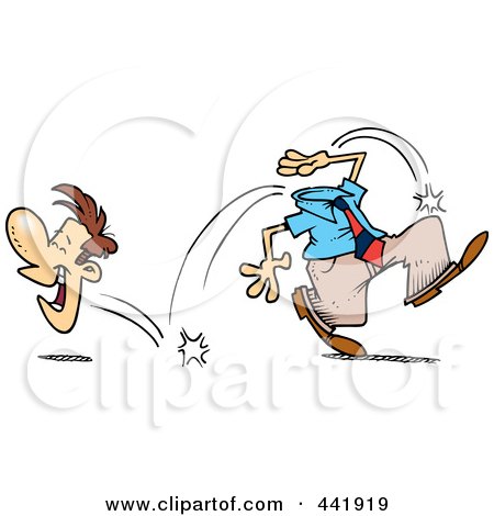 Royalty-Free (RF) Clip Art Illustration of a Cartoon  Businessman Laughing His Head Off by toonaday