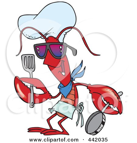 Royalty-Free (RF) Clip Art Illustration of a Cartoon Lobster Chef by toonaday