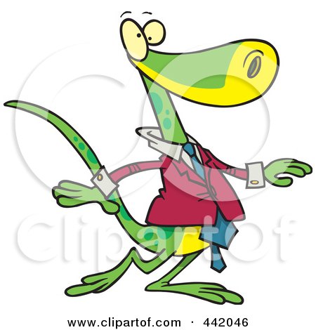 Royalty-Free (RF) Clip Art Illustration of a Cartoon Business Lizard by toonaday