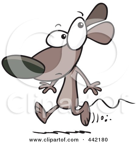 Royalty-Free (RF) Clip Art Illustration of a Cartoon Running Mouse by toonaday