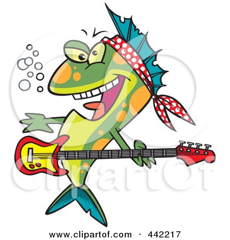 Royalty-Free (RF) Clip Art Illustration of a Cartoon Rocker Fish by toonaday
