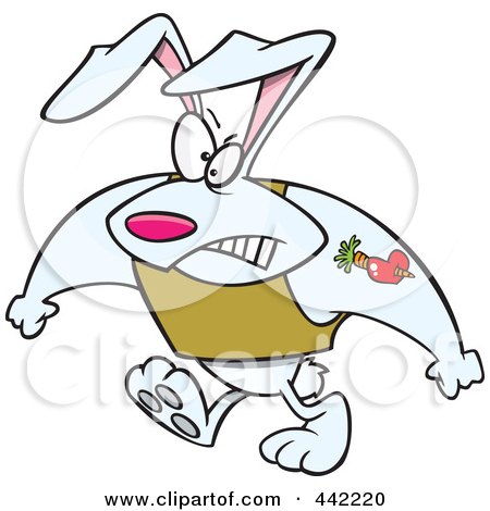 Royalty-Free (RF) Clip Art Illustration of a Cartoon Rogue Rabbit by toonaday