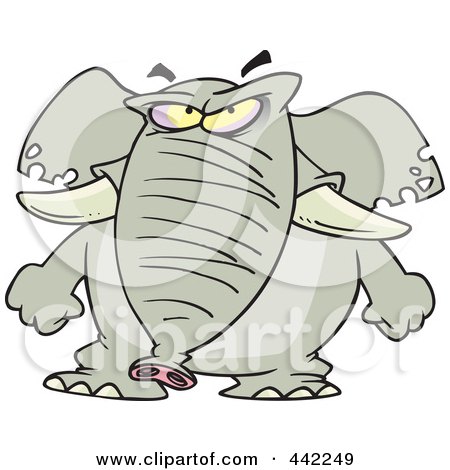 Royalty-Free (RF) Clip Art Illustration of a Cartoon Mad Elephant by toonaday