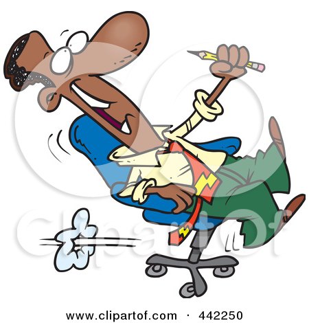 Royalty-Free (RF) Clip Art Illustration of a Cartoon Black Businessman Playing In A Chair by toonaday