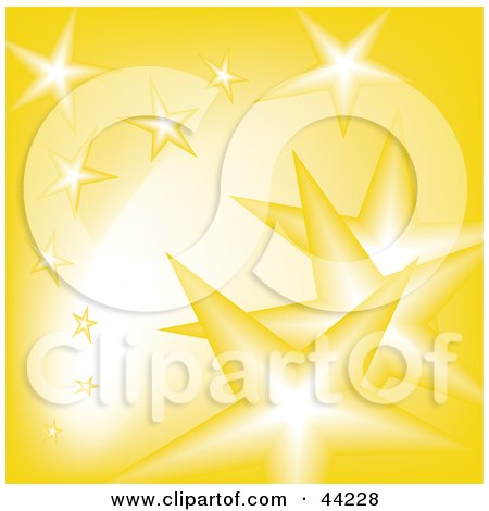 Clipart Illustration of a Background Of Falling Yellow Stars by kaycee