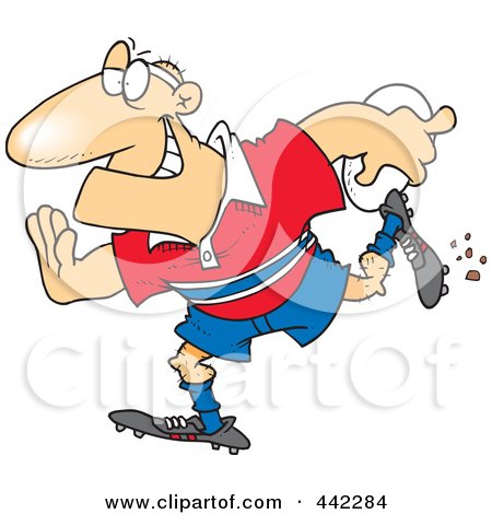 Royalty-Free (RF) Clip Art Illustration of a Cartoon Rugby Football Player Running by toonaday
