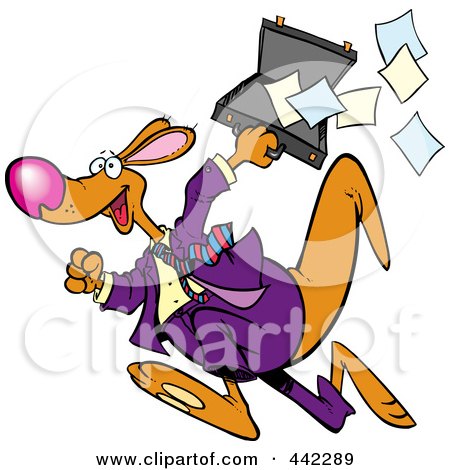 Royalty-Free (RF) Clip Art Illustration of a Cartoon Business Kangaroo by toonaday