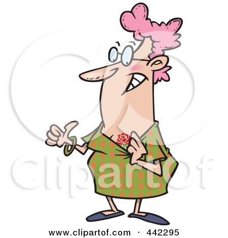 Cartoon Granny Showing Her Rose Tattoo Posters, Art Prints