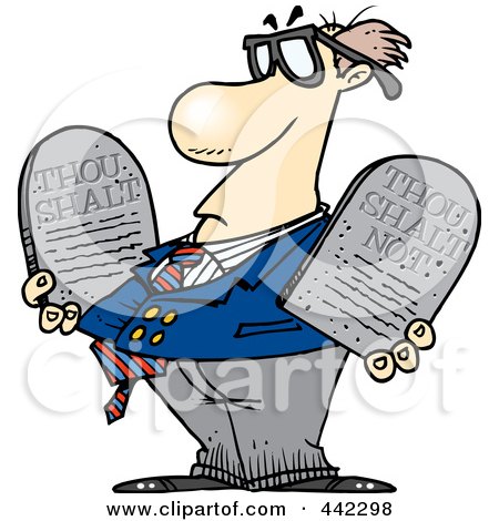 Royalty-Free (RF) Clip Art Illustration of a Cartoon Man Holding Rule Tablets by toonaday