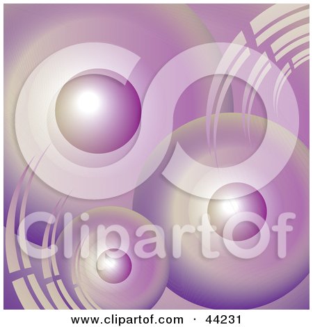 Clipart Illustration of a Website Background Of Purple Orbs And Circles by kaycee