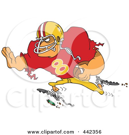 Royalty-Free (RF) Clip Art Illustration of a Cartoon Running Footballer by toonaday