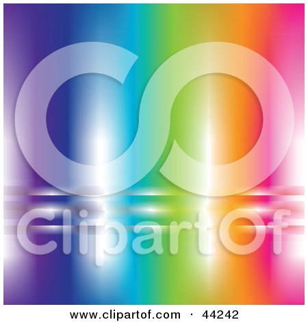 Clipart Illustration of a Shiny Rainbow Website Background by kaycee