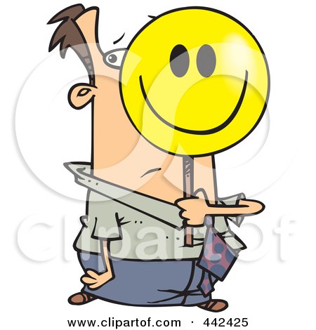 Royalty-Free (RF) Clip Art Illustration of a Cartoon Smiley Face Businessman by toonaday