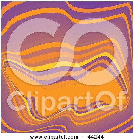 Clipart Illustration of a Wavy Purple And Orange Abstract Website Background by kaycee