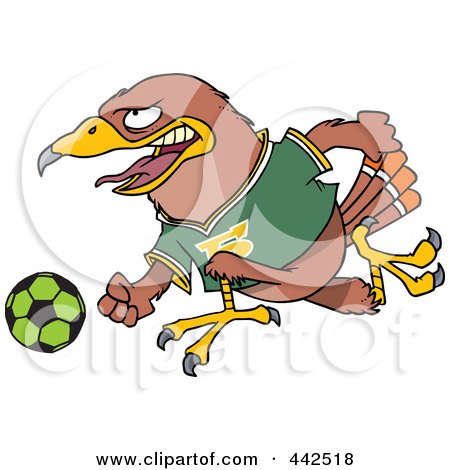Royalty-Free (RF) Clip Art Illustration of a Cartoon Soccer Hawk by toonaday