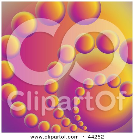 Clipart Illustration of a Colorful Orange And Purple Spiraling Circle Website Background by kaycee