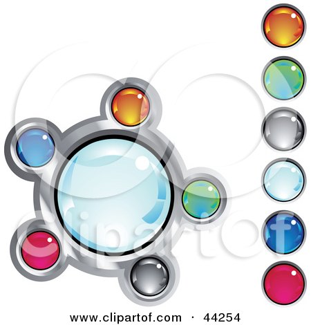 Clipart Illustration of a Collage Of Colorful Shiny Website Buttons by kaycee