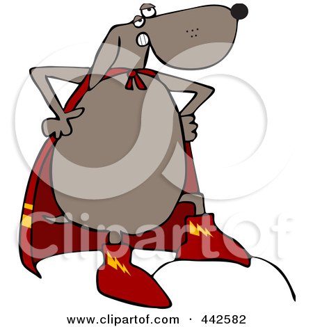 Royalty-Free (RF) Clip Art Illustration of a Super Hero Dog In A Cape, His Hands On His Hips by djart