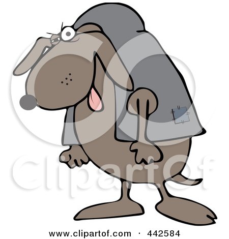 Royalty-Free (RF) Clip Art Illustration of a Hunchback Dog by djart