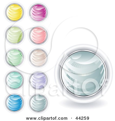 Clipart Illustration of a Collage Of  Pastel Circle Website Buttons by kaycee