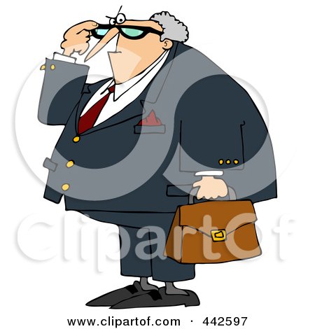 Royalty-Free (RF) Clip Art Illustration of an Angry Male Attorney by djart