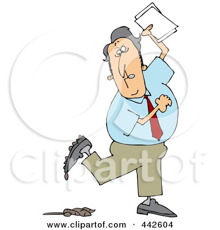 Royalty-Free (RF) Clip Art Illustration of a Businessman Stepping In Dog Poop by djart
