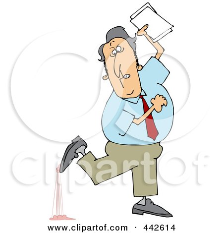 Royalty-Free (RF) Clip Art Illustration of a Businessman Stepping In Gum by djart