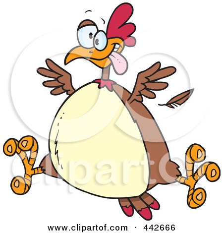 Royalty-Free (RF) Clip Art Illustration of a Cartoon Fat Hen by toonaday