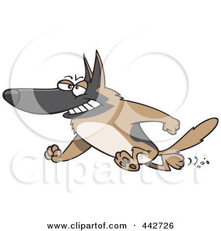 Royalty-Free (RF) Clip Art Illustration of a Cartoon Hero German Shepherd by toonaday
