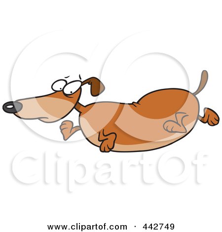 Royalty-Free (RF) Clip Art Illustration of a Cartoon Obese Wiener Dog by toonaday