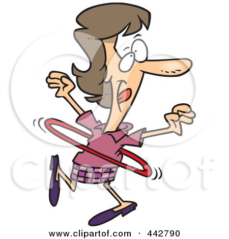 Royalty-Free (RF) Clip Art Illustration of a Cartoon Businesswoman Using A Hula Hoop by toonaday