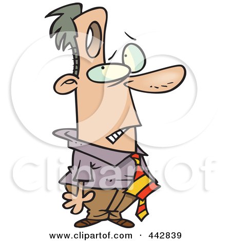 Royalty-Free (RF) Clip Art Illustration of a Cartoon Businessman With A Hole In His Head by toonaday