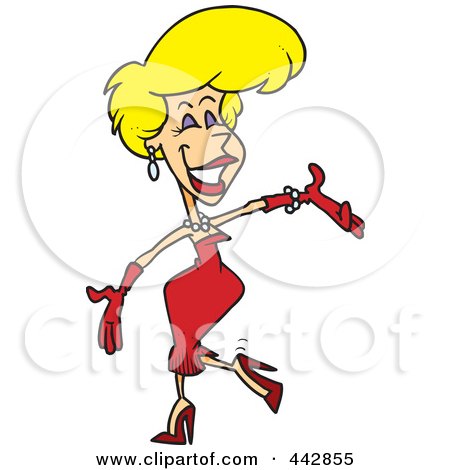 Royalty-Free (RF) Clip Art Illustration of a Cartoon Beautiful Female Hostess Presenting by toonaday