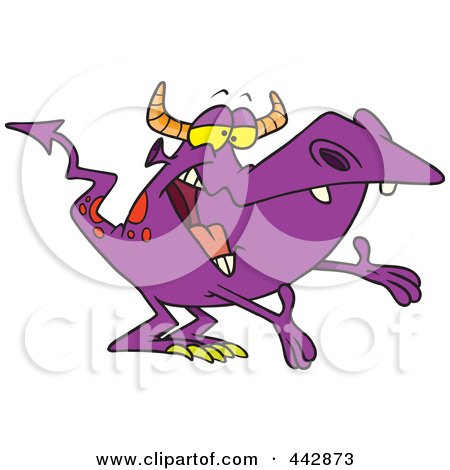 Royalty-Free (RF) Clip Art Illustration of a Cartoon Monster Waiting For A Hug by toonaday