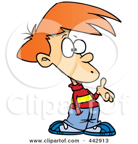 Royalty-Free (RF) Clip Art Illustration of a Cartoon Confused Boy by toonaday