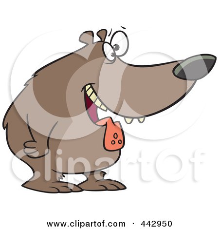 Royalty-Free (RF) Clip Art Illustration of a Cartoon Drooling Hungry Bear by toonaday