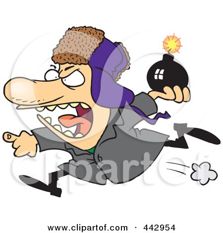 Royalty-Free (RF) Clip Art Illustration of a Cartoon Mad Bomber Man by toonaday